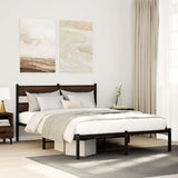 Bed Frame without Mattress with Headboard Brown Oak 160x200 cm 4017154