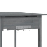 Potting Table with Sink Grey 147.5x44x139.5 cm Solid Wood Fir 156348