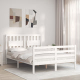 Bed Frame without Mattress White 140x200 cm Solid Wood 3194312