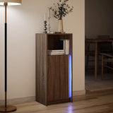 Sideboard with LED Brown Oak 42.5x34x100 cm Engineered Wood 852158