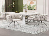 Set of 2, velvet dining, single light luxury living room bedroom swivel, Leisure swivel N606P452770B