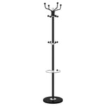 ZNTS Coat Stand with Umbrella Holder Black 180 cm Powder-coated Iron 377101