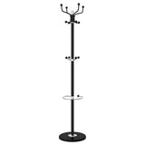 ZNTS Coat Stand with Umbrella Holder Black 180 cm Powder-coated Iron 377101