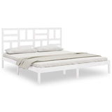 Bed Frame without Mattress White Solid Wood 200x200 cm 3105971