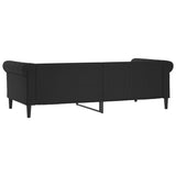 Day Bed without Mattress Black 90x190 cm Single Faux Leather 354235