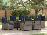 Garden Dining Set with Cushion 7 pcs Grey Poly Rattan 3380467