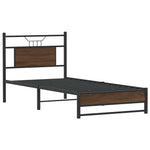 Bed Frame without Mattress Brown Oak 75x190 cm Small Single Engineered Wood 4107006