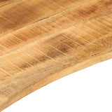Desk Top with Curve 100x80x2.5 cm Solid Wood Rough Mango 370190