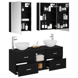 Bathroom Furniture Set 5 pcs Black Oak 3406728