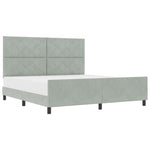 ZNTS Bed Frame in Light Grey - 180x200 cm Velvet 3345023