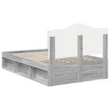 Bed Frame Grey Sonoma 120 x 200 cm Solid Pine Wood 3413331