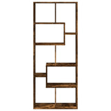 Room Divider Bookcase Smoked Oak 67x25x161.5 cm Engineered Wood 858079