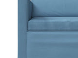 Sofa Set 2 pcs Blue Corduroy Fabric 3433245