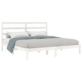 Bed Frame without Mattress White 200x200 cm Solid Wood Pine 3104954