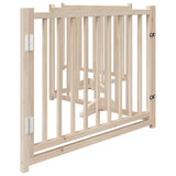 Dog Gate with Door Foldable 4 Panels 320 cm Solid Wood Fir 352273