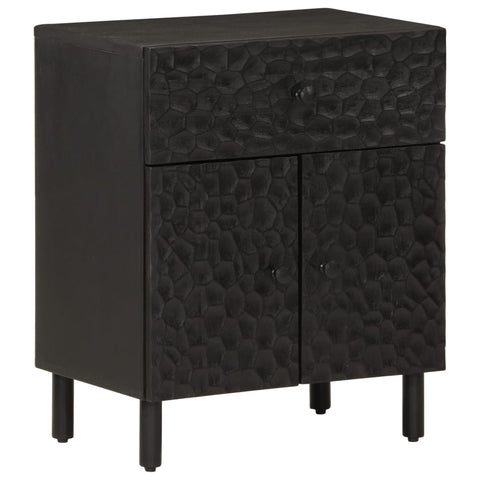 ZNTS Bedside Cabinet Black 50x33x60 cm Solid Wood Mango 356830