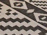 Outdoor Flatweave Rug 120x170 cm Black Stripes 340851