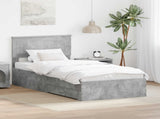 Bed Frame with Drawer Concrete Grey 90 x 200 cm Engineered Wood 3410943