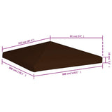 Gazebo Top Cover 310 g/m 3x3 m Brown 46621