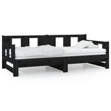 Pull-out Day Bed without Mattress Black 2x cm 820291