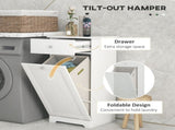 Single Hamper Laundry Storage Cabinet - White T3398P344538