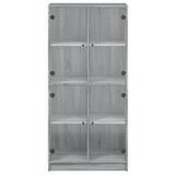 Highboard with Doors Grey Sonoma 68x37x142 cm Engineered Wood 3295862