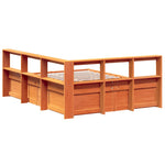 ZNTS Bookcase Bed without Mattress Wax Brown 160x200cm Solid Wood Pine 3324456