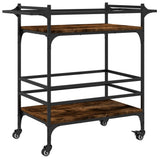 Kitchen Trolley Smoked Oak 82x40x78.5 cm Engineered Wood 842363