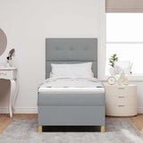 Box Spring Bed with Headboard Light grey 100 x 200 cm Fabric 3339595