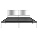 Metal Bed Frame without Mattress with Headboard Black 180x200cm 350868