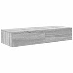 ZNTS Wall Shelf with Drawers Grey Sonoma 100x36x19 cm Engineered Wood 859991