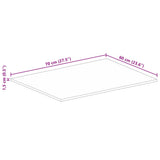 Table Top 70x60x1.5 cm Rectangular Solid Wood Rough Mango 371327