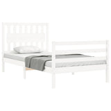 Bed Frame without Mattress White 100x200 cm Solid Wood 3194302