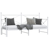 ZNTS Daybed with Trundle without Mattress White 90x190 cm Steel 4104688