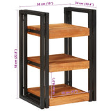 Bedside Table Brown and Black 38 x 33 x 58 cm Solid Wood Acacia 4016734