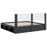 Bed Frame with Storage and Headboard Black 180 x 200 cm 3414180