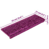 Stair Mats 15 pcs 65x21x4 cm Violet Rectangular Edge 134580