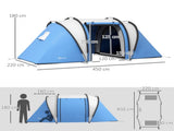 Camping Tent with 2 Bedrooms and Living Area, 3000mm Waterproof Family Tent, for Fishing Hiking T3398P349022