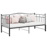 Pull-out Sofa Bed Frame without Mattress Black Metal 90x200 cm 324782