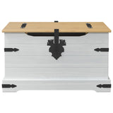 Storage box with Shelf White 78 x 78 x 45 cm Solid Pine Wood 42024939