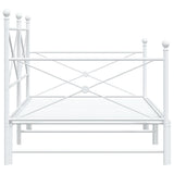 Daybed with Trundle without Mattress White 107x203 cm Steel 4104692