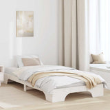 Bed Frame White 90 x 190 cm Solid Pine Wood 872885