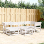 ZNTS 6 Piece Garden Sofa Set White Solid Wood Pine 3217031