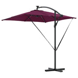 Umbrella with LED Strip Lights Bordeaux Red 249 x 249 x 250 cm 42003405