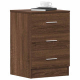 Bedside Cabinet Brown Oak 38x35x56 cm Engineered Wood 815325
