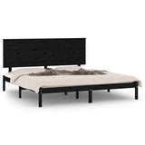 Bed Frame without Mattress Black 200x200 cm Solid Wood Pine 3104827
