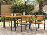 Garden Dining Set 5 pcs Black Solid Acacia Wood 3284399