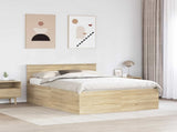 Bed Frame Sonoma Oak 140 x 190 cm Engineered Wood 3408573
