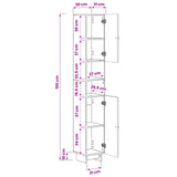 Bathroom Cabinet with Open Shelf EDE White 30 x 31 x 190 cm 895935