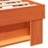 Bed Frame with Headboard Wax Brown 90 x 190 cm Solid Pine Wood 872508